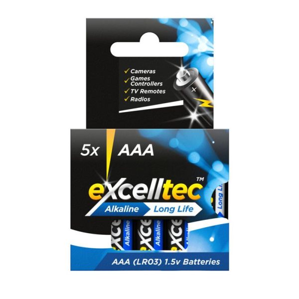 BATTERIES EXCELLTEC AAA ALKALINE PACK OF 5