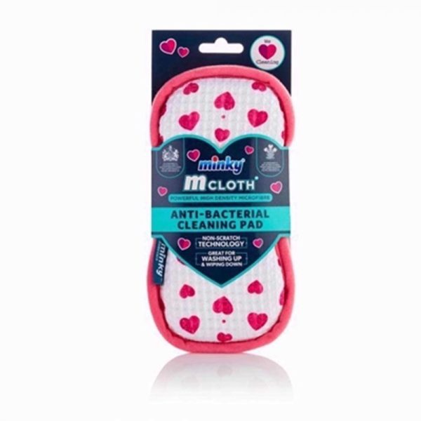 MINKY M CLOTH ANTIBACTERIAL PAD HEARTS