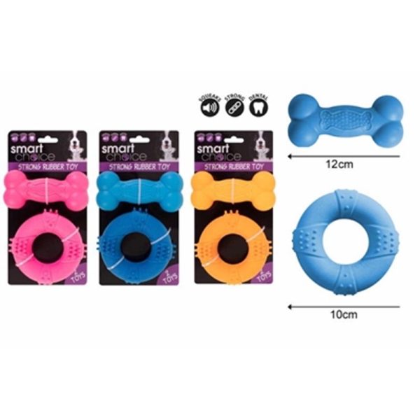 SMART CHOICE RUBBER RING & BONE DOG TOY