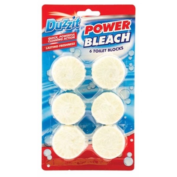 DUZZIT TOILET BLOCK POWER BLEACH WHITE PACK OF 12