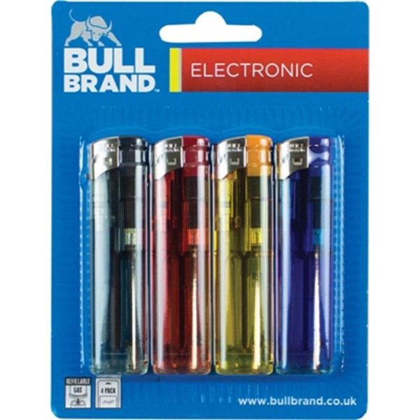 BULL BRAND ELECTRONIC LIGHTERS PACK OF 4