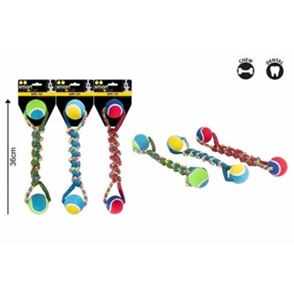 SMART CHOICE TENNIS ROPE TUG DOG TOY