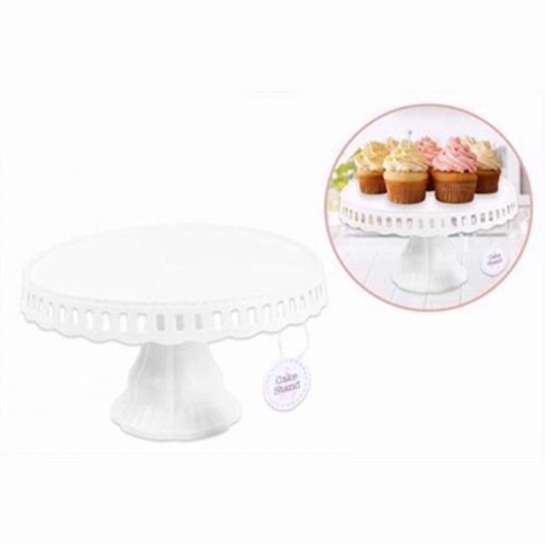 CAKE STAND WHITE ONLY 28X17CM