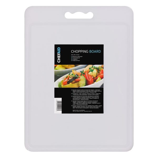 CHEF AID CHOPPING BOARD WHITE 40X30CM