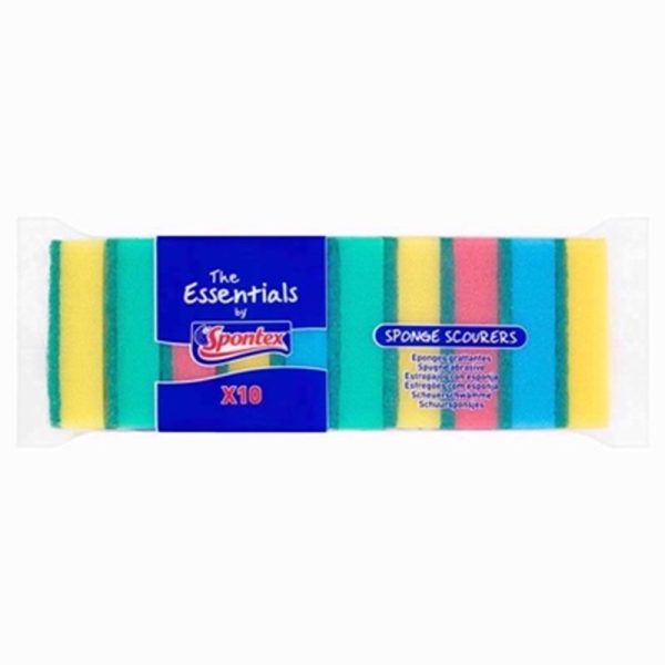 SPONTEX 10 ESSENTIALS SPONGE SCOURER