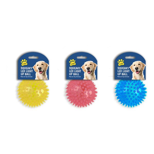 SQUEAKY LED LIGHT UP BALL DOG TOY