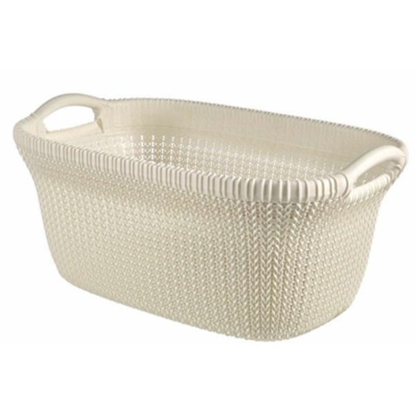 CURVER KNIT LAUNDRY BASKET 40L WHITE