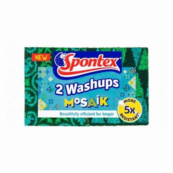 SPONTEX 2 WASHUPS MOSAIK SPONGE SCOURERS