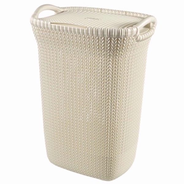 CURVER KNIT LAUNDRY HAMPER 57L WHITE