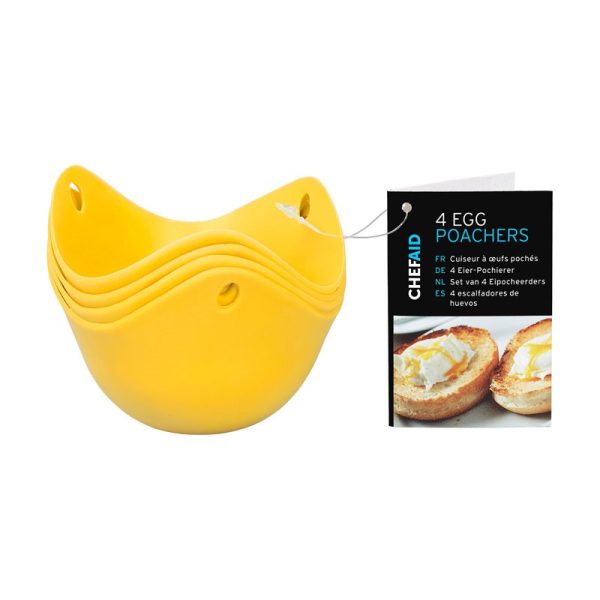 CHEF AID EGG POACHERS SILICONE PACK OF 4