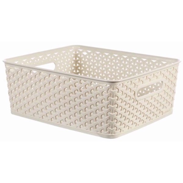 CURVER RATTAN BASKET 13LTR WHITE