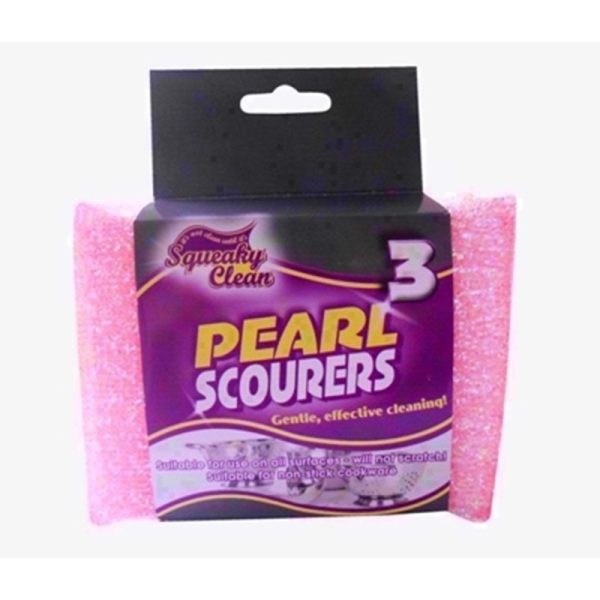 SQUEAKY CLEAN 3 PEARL SCOURERS PACK OF 10