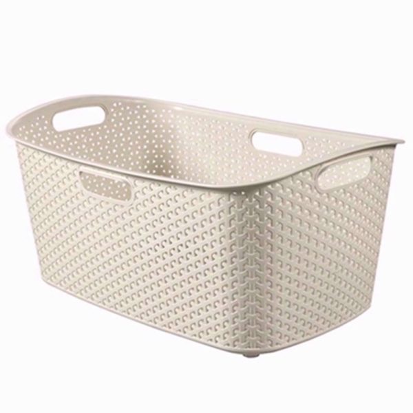 CURVER RATTAN LAUNDRY BASKET WHITE