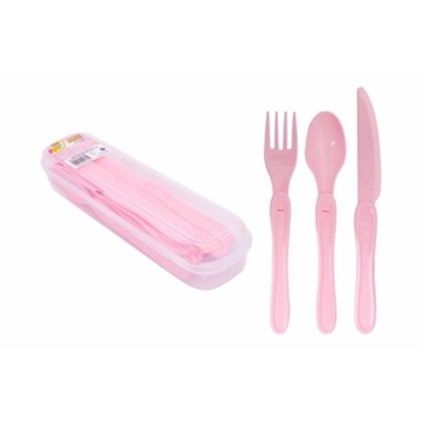 CUTLERY SET PINK 12PC