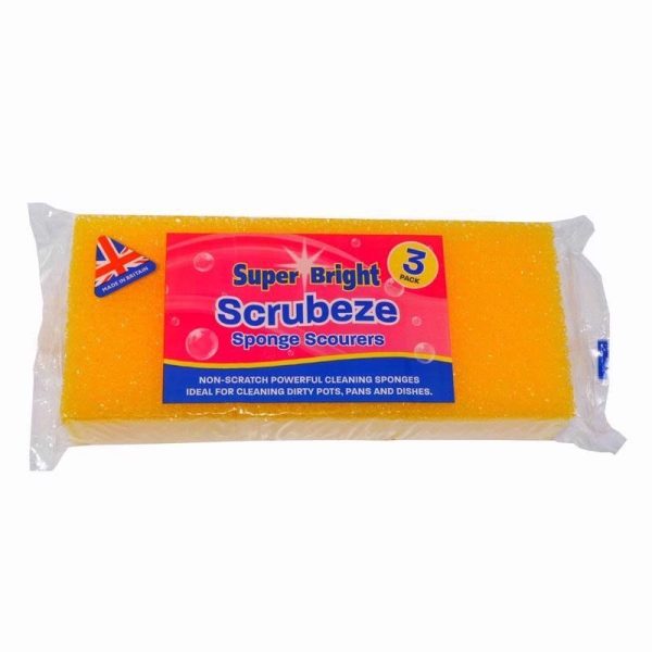 SUPERBRIGHT SCRUBEZE SPONGE SCOURERS PACK OF 14