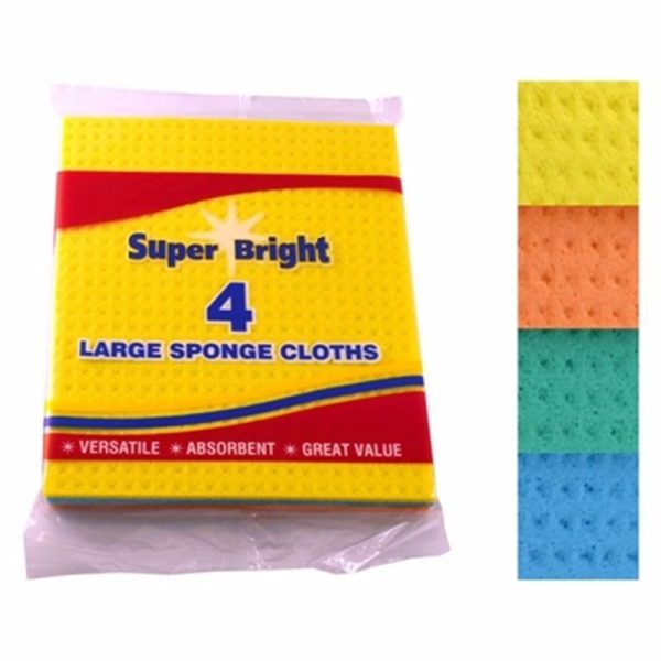 SUPERBRIGHT SPONGE 4 CLOTHS PACK OF 10