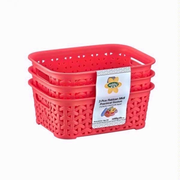 HOBBY 3PC RATTAN MIDI BASKET