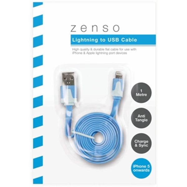 ZENSO I PHONE FLAT USB CABLE 1M