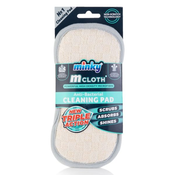 MINKY M CLOTH ANTIBAC PAD PASTEL GREY