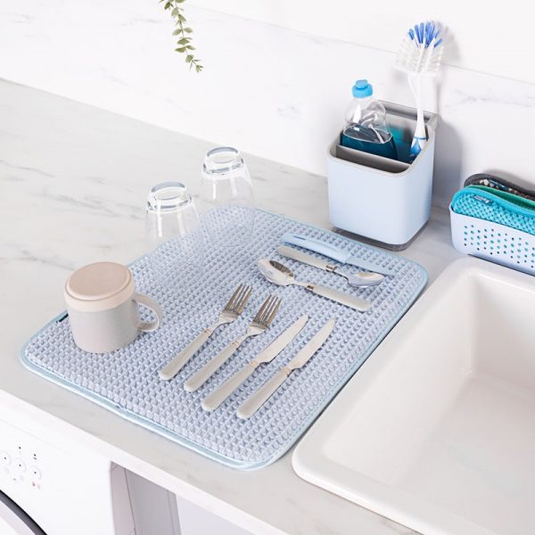 MINKY PASTAL BLUE DRYING MAT ANTI-BAC