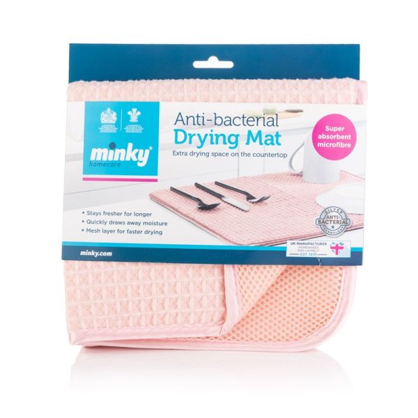 MINKY PASTAL PINK DRYING MAT ANTI-BAC