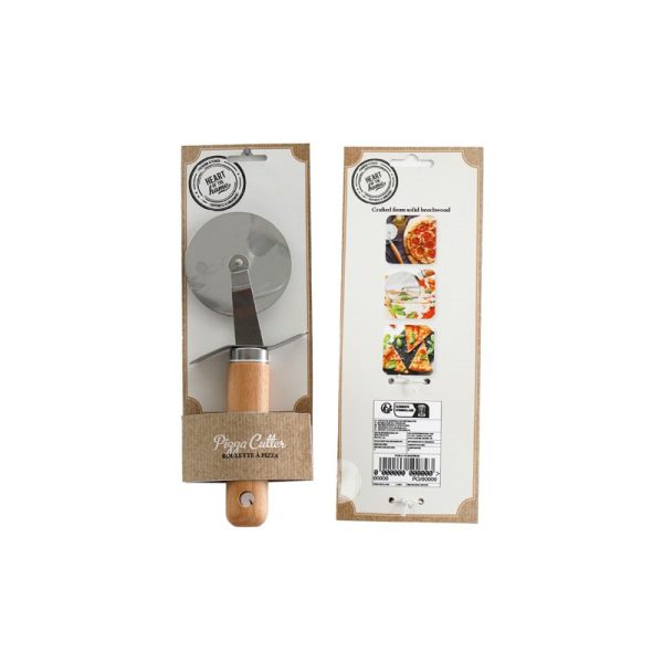 PIZZA CUTTER WOODEN HANDLE