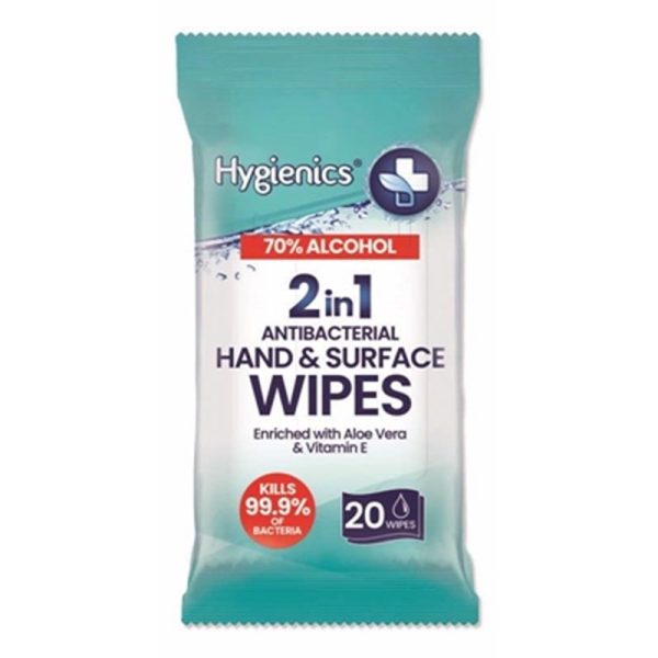 HYGIENICS 2 IN 1 WIPES