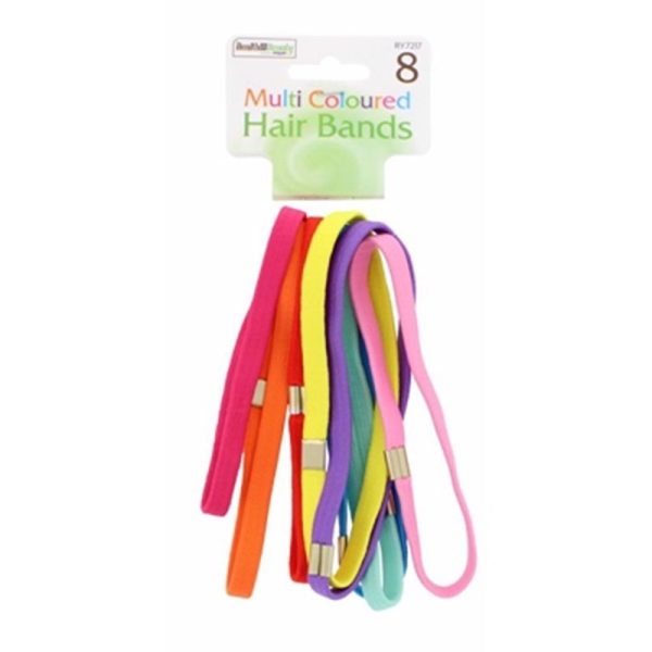 MULTI COLOURED HAIR BANDS PACK OF 8