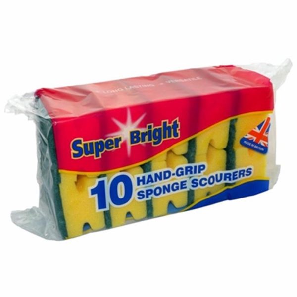 SUPERBRIGHT SPONGE GRIP10 SCOURER PACK OF 12 (SP)