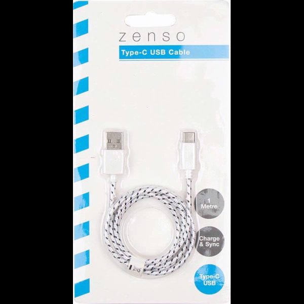 ZENSO USB CABLE TYPE C BRAID ASSORTED