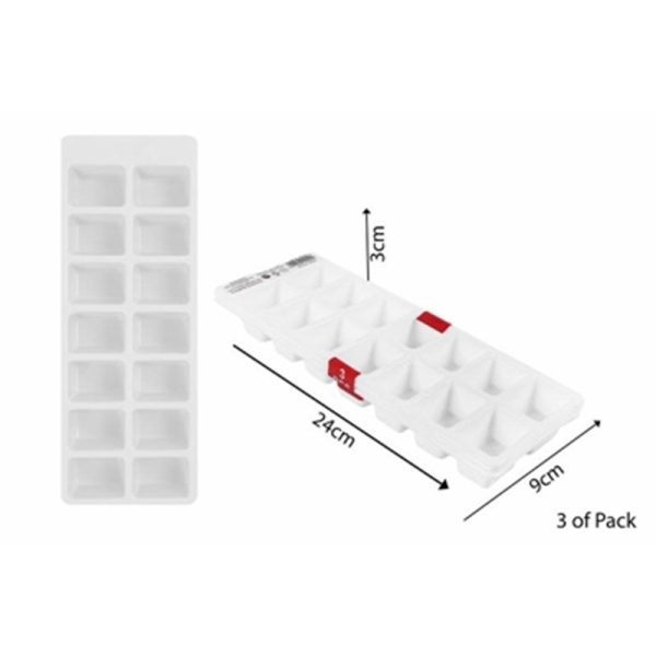 ICE CUBE TRAYS WHITE PACK OF 3