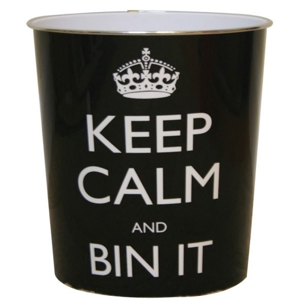 JVL PLASTIC WASTE PAPER BIN KEEP CALM