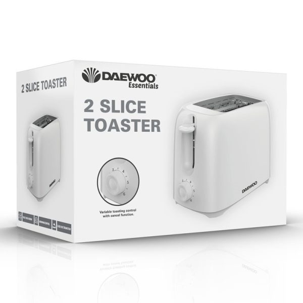 DAEWOO WHITE 2 SLICE TOASTER SDA2453