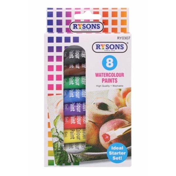 RYSONS WATER COLOUR PAINT TUBES 8