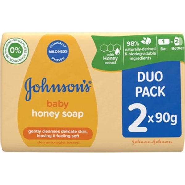 JOHNSONS SOAP HONEY TWIN PACK (2 X 90G) PACK OF 18