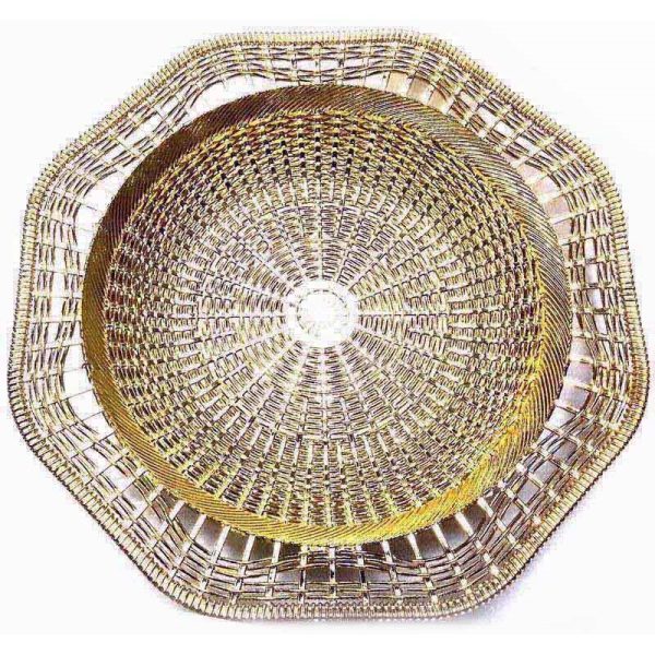 PLASTIC BASKET GOLD/SILVER