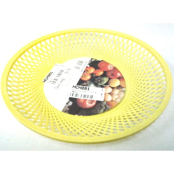 PLASTIC DISH YELLOW 9INCH D000