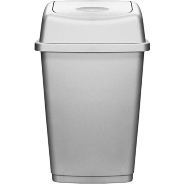 SIGNATURE 50LTR SWING BIN & LID SILVER