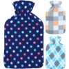 BRIGHT & HOMELY HOT WATER BOTTLE & FLEECE COVER 2L (ASSORTED DESIGNS)