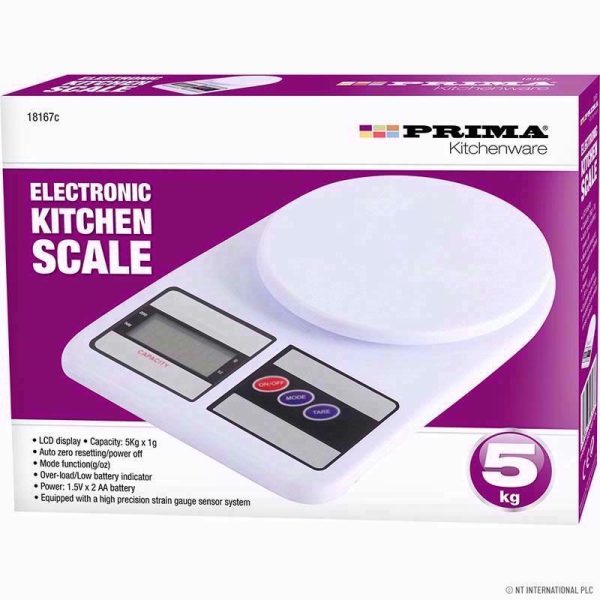 PRIMA ELECTRONIC KITCHEN SCALE WHITE