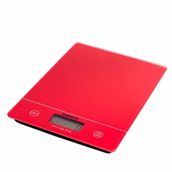 SABICHI KITCHEN DIGITAL SCALE RED 5KG