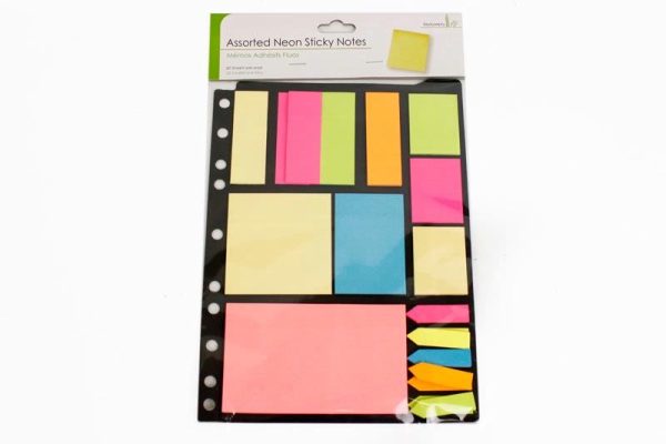 SIL STATIONERY STICKY NOTES NEON ASSTD