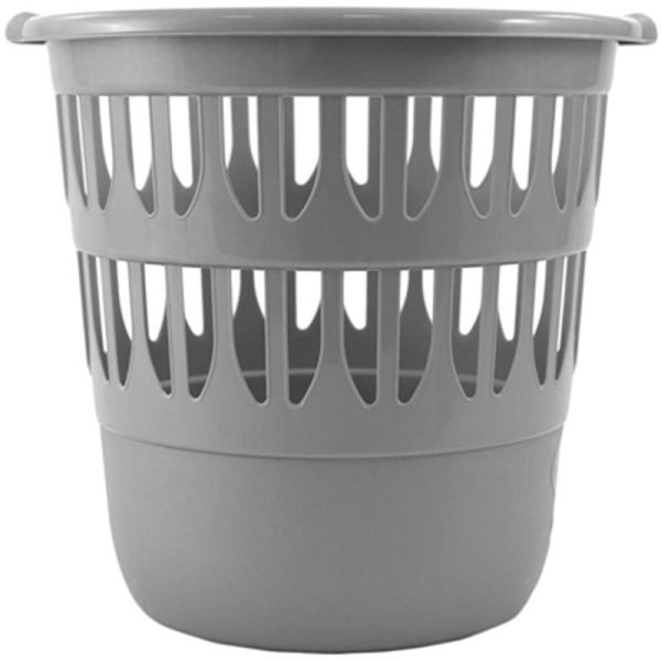 SIGNATURE WASTE BASKET ROUND SILVER