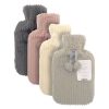 COUNTRYCLUB HOT WATER BOTTLE WITH LUXURY PLUSH JACQUARD STRIPE COVER ASSORTED COLOURS 2L