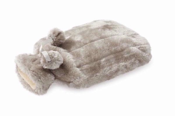 HOT WATER BOTTLE & COVER SILV FUR 2LTR 15/12