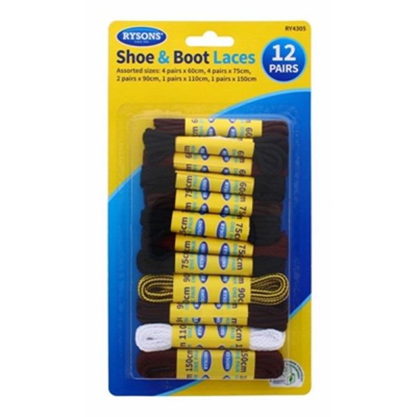 SHOE AND BOOT LACES 12PC