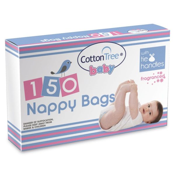 COTTON TREE NAPPY BAGS FRAGRANCED 150 PACK OF 12