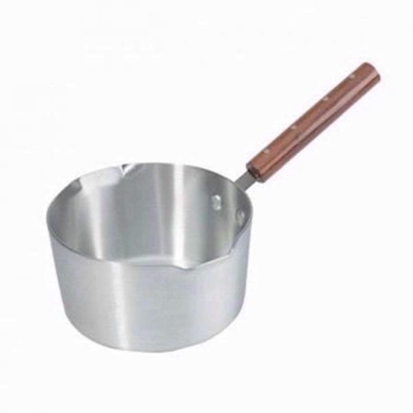 ALUMINIUM MILK PAN 7 INCH WOOD HANDLE