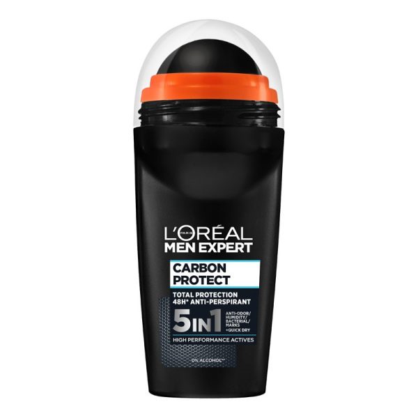 LOREAL MEN EXPERT ROLL ON CARBON PROTECT 5IN1 50ML PACK OF 6