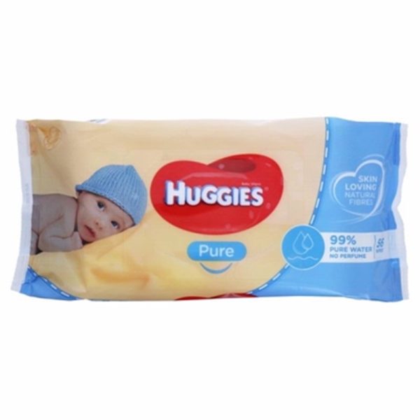 HUGGIES BABY WIPES PURE 56S PACK OF 6